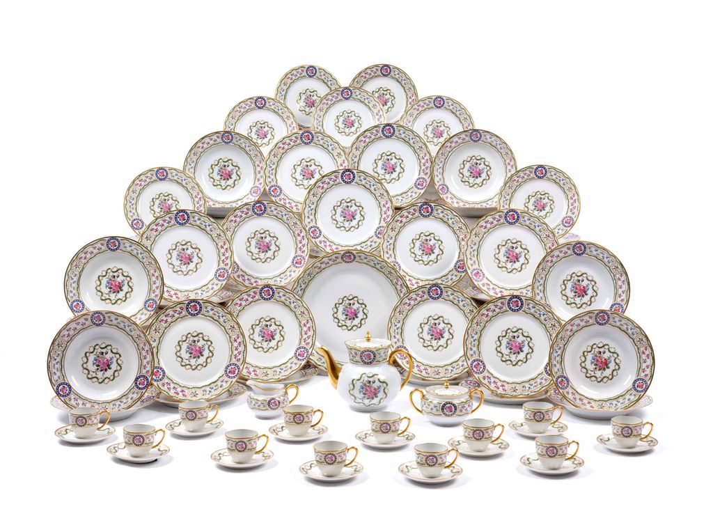 Service de vaisselle antique Theodore Haviland Limoges en porcelaine