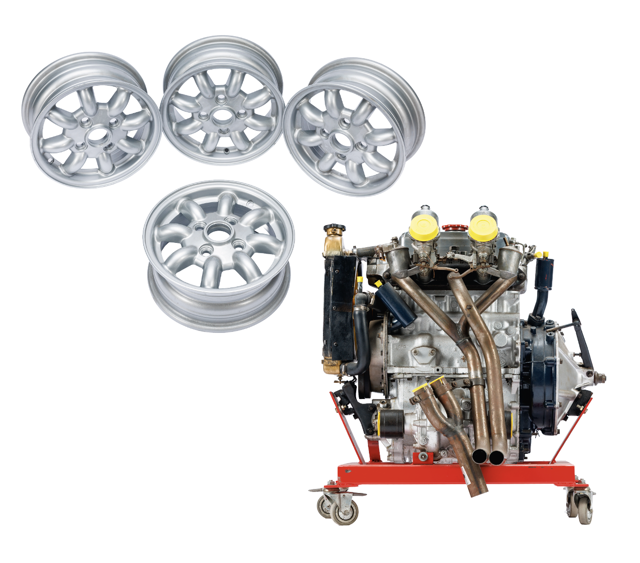 Austin Mini – Engine and wheel rims