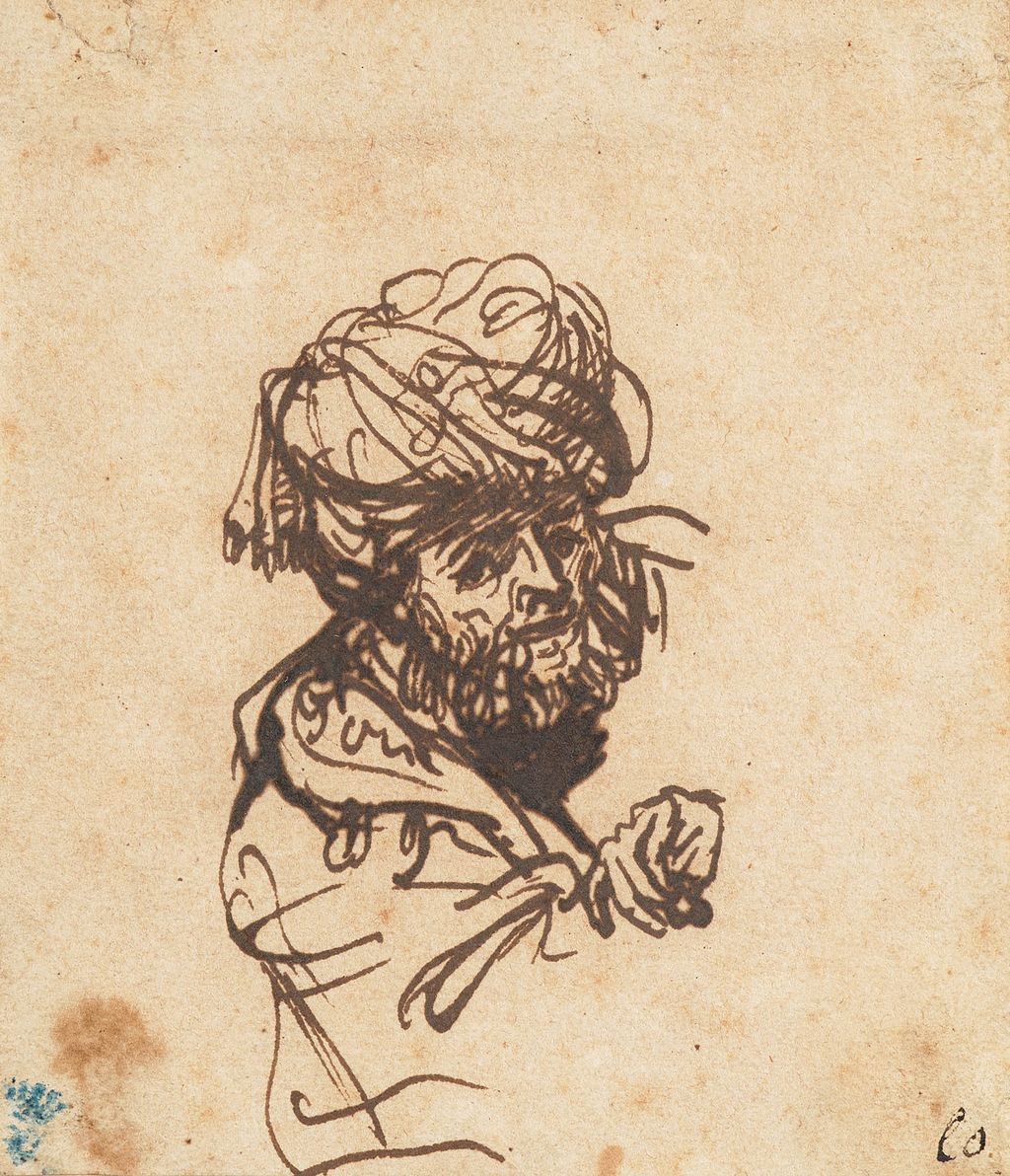 Ecole XVIIIème Siècle - Etude d'Homme Barbu - Huile Sur To
