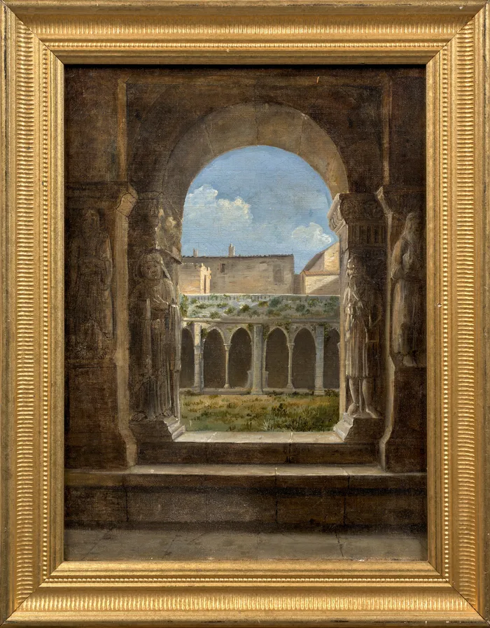 Tirage Albuminé Vintage Du Cloître Saint-Trophime à Arles - Circa 1880, Format 20x26 Cm