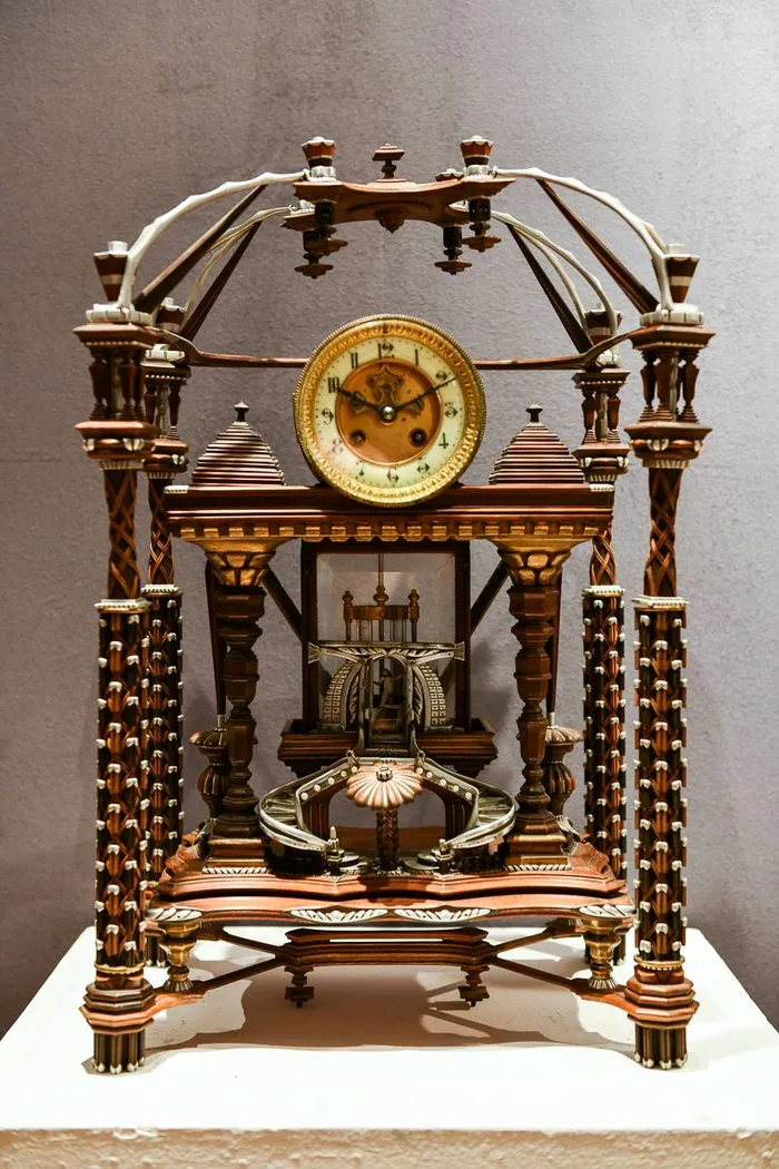Horloge De Table Cylindrique Ancienne, Boîtier Argent 925, Angleterre 1910