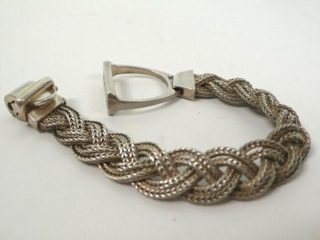 Bracelet Ancien En Argent Massif - Poids 51 Grammes - Bijou Vintage D'occasion