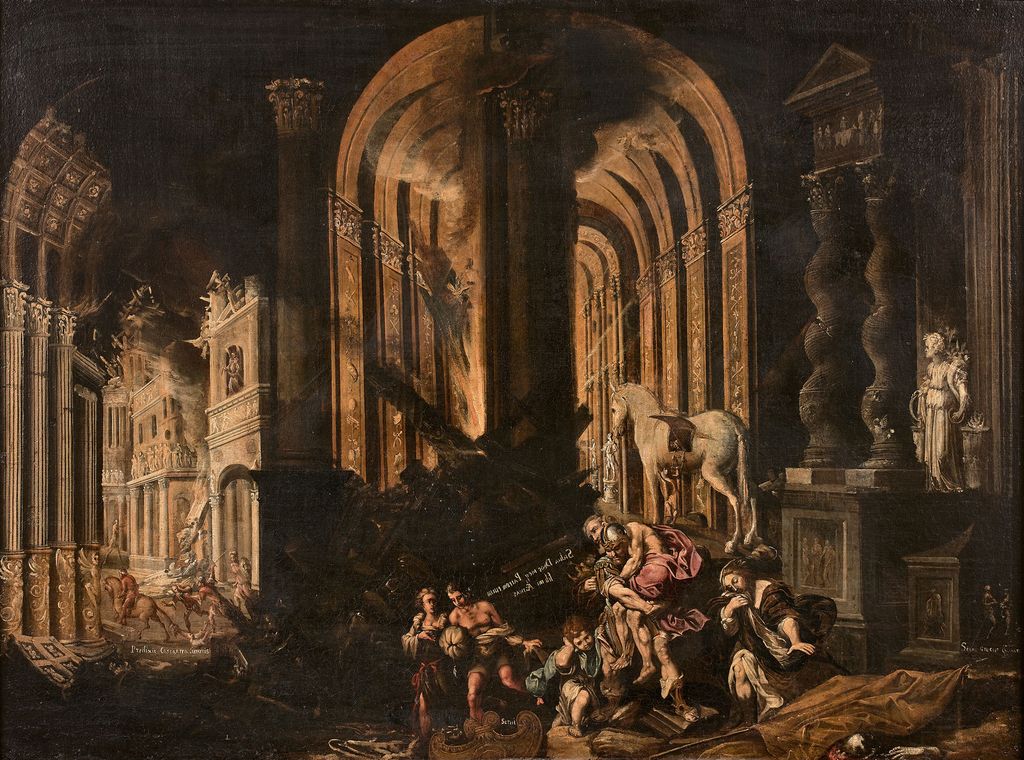 Enée et sa famille fuyant l'incendie de Troie | Artcurial