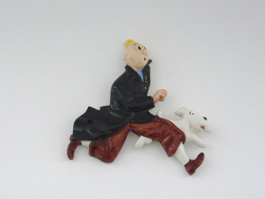 Ancienne Poupée Tintin Et Milou En Porcelaine - Hergé - France - État D'usage