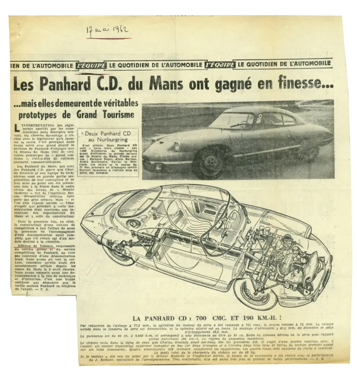 Solido – DB Panhard Type Le Mans – Miniature – Boîte D'origine