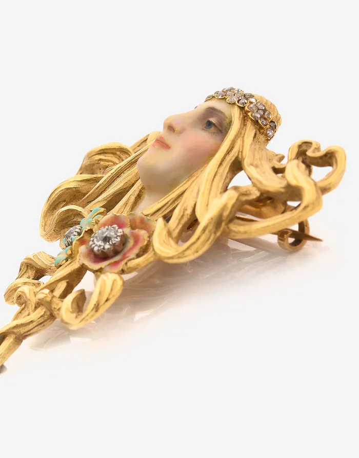 Broche Libellule Ailée - Style Art Nouveau Mucha Guimard, Argentée, Neuve Sans Emballage
