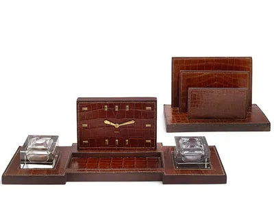 HERMES PARIS ENSEMBLE DE BUREAU, vers 1930 Rare et superbe ensem